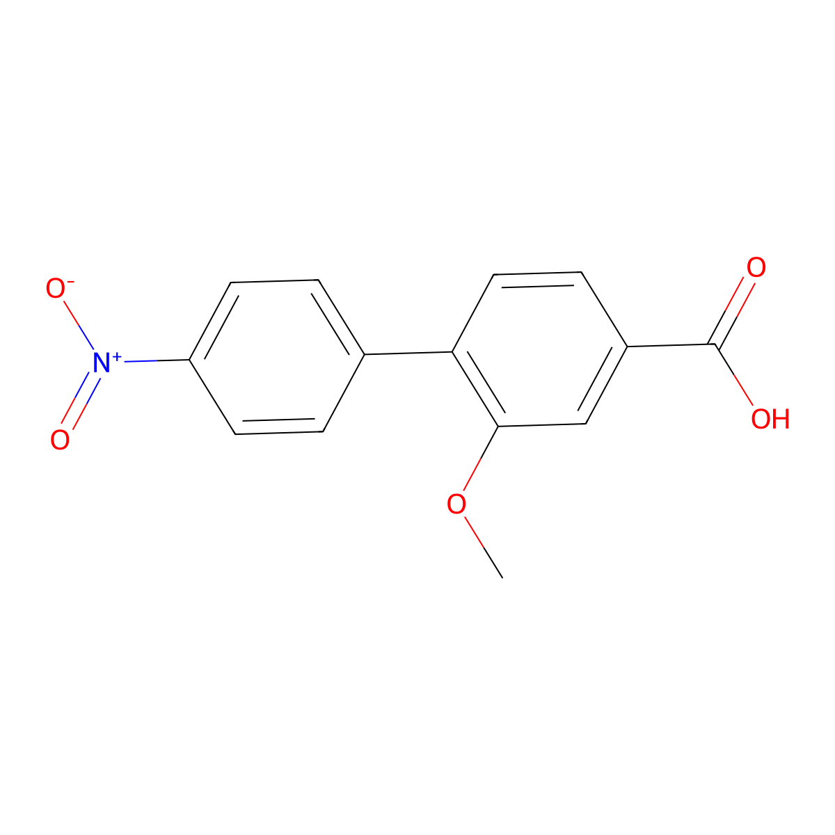 2-Methoxy-4'-nitro-[1,1'-biphenyl]-4-carboxylic acid molecular structure, CAS 1191545-44-4
