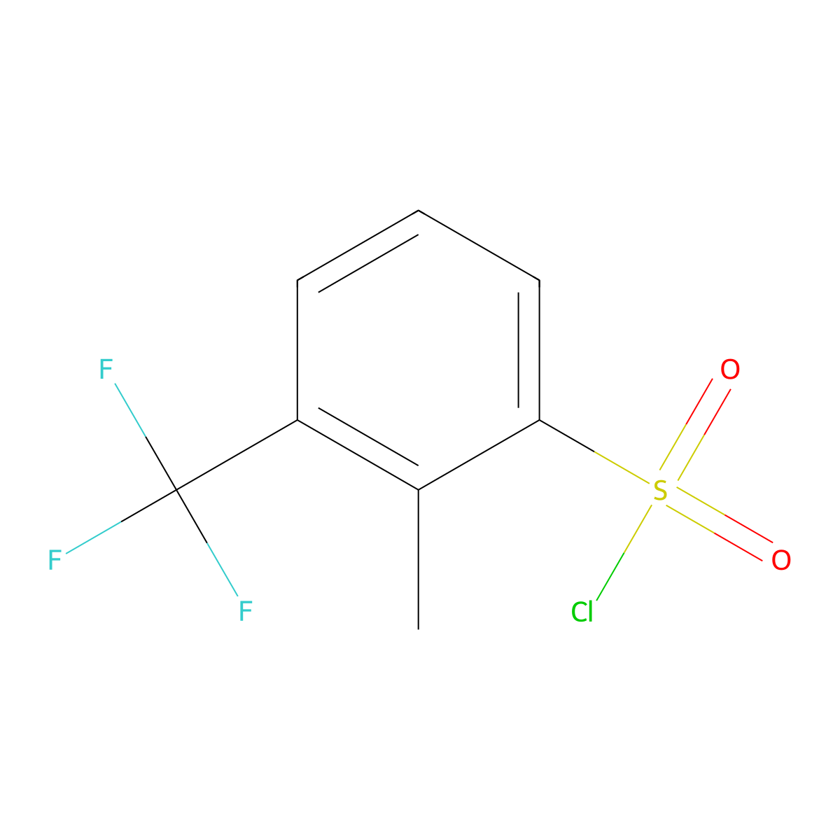 2-Methyl-3-(trifluoromethyl)benzene-1-sulfonyl chloride molecular structure, CAS 1191545-46-6