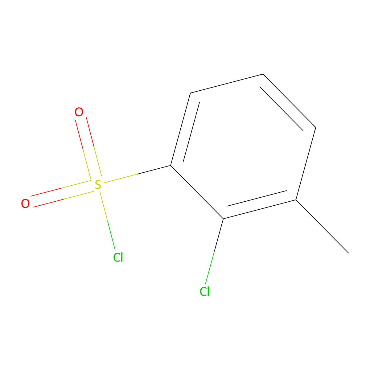 2-Chloro-3-methylbenzenesulfonyl chloride molecular structure, CAS 1191545-47-7