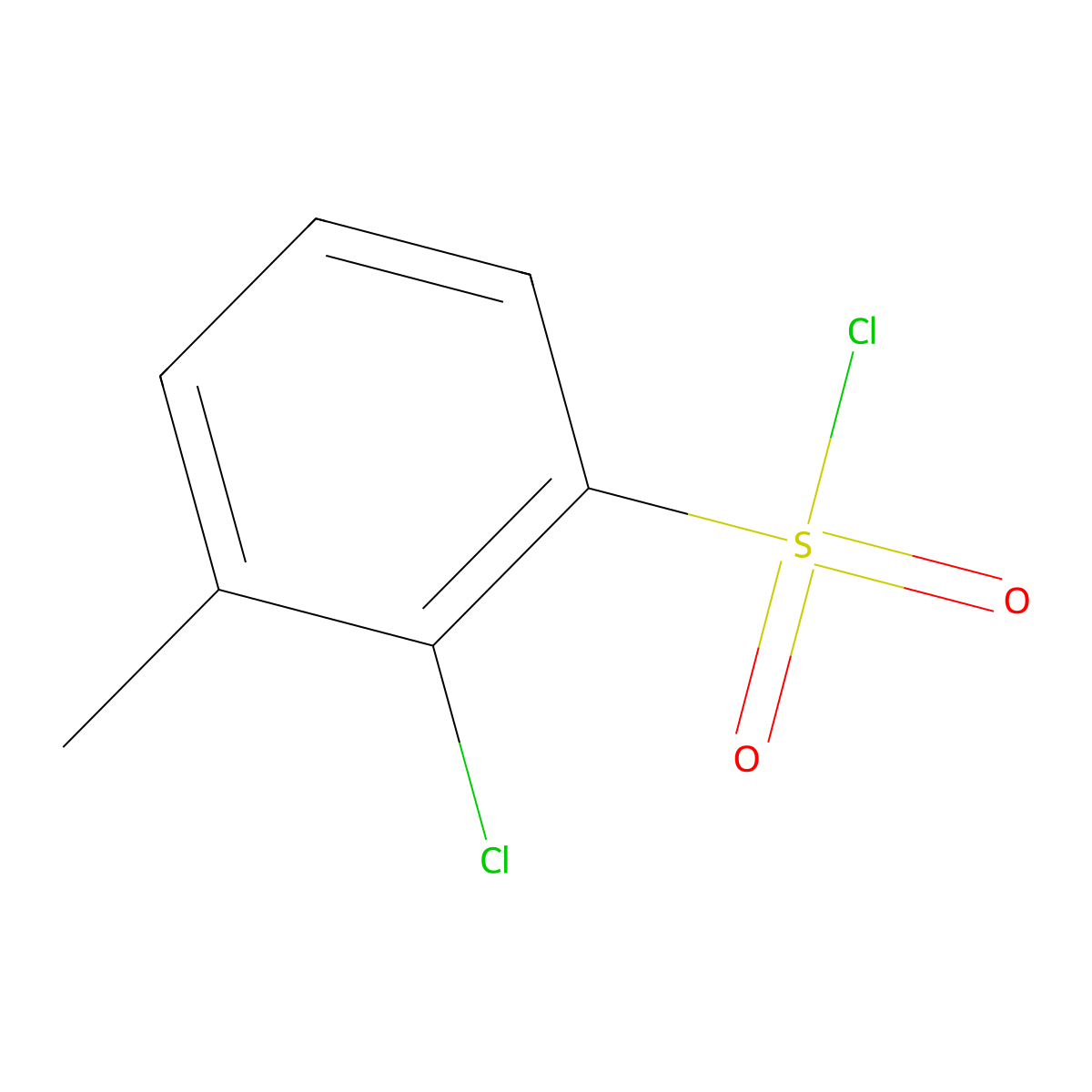 2-Chloro-3-methylbenzenesulfonyl chloride molecular structure, CAS 1191545-47-7