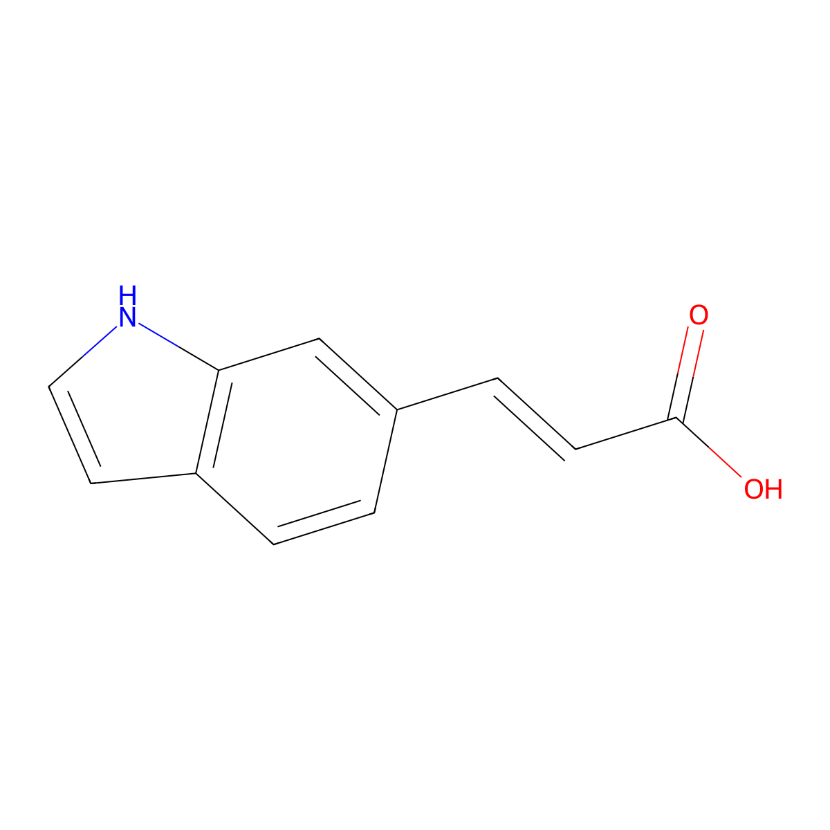 3-(1H-Indol-6-yl)prop-2-enoic acid molecular structure, CAS 119160-36-0