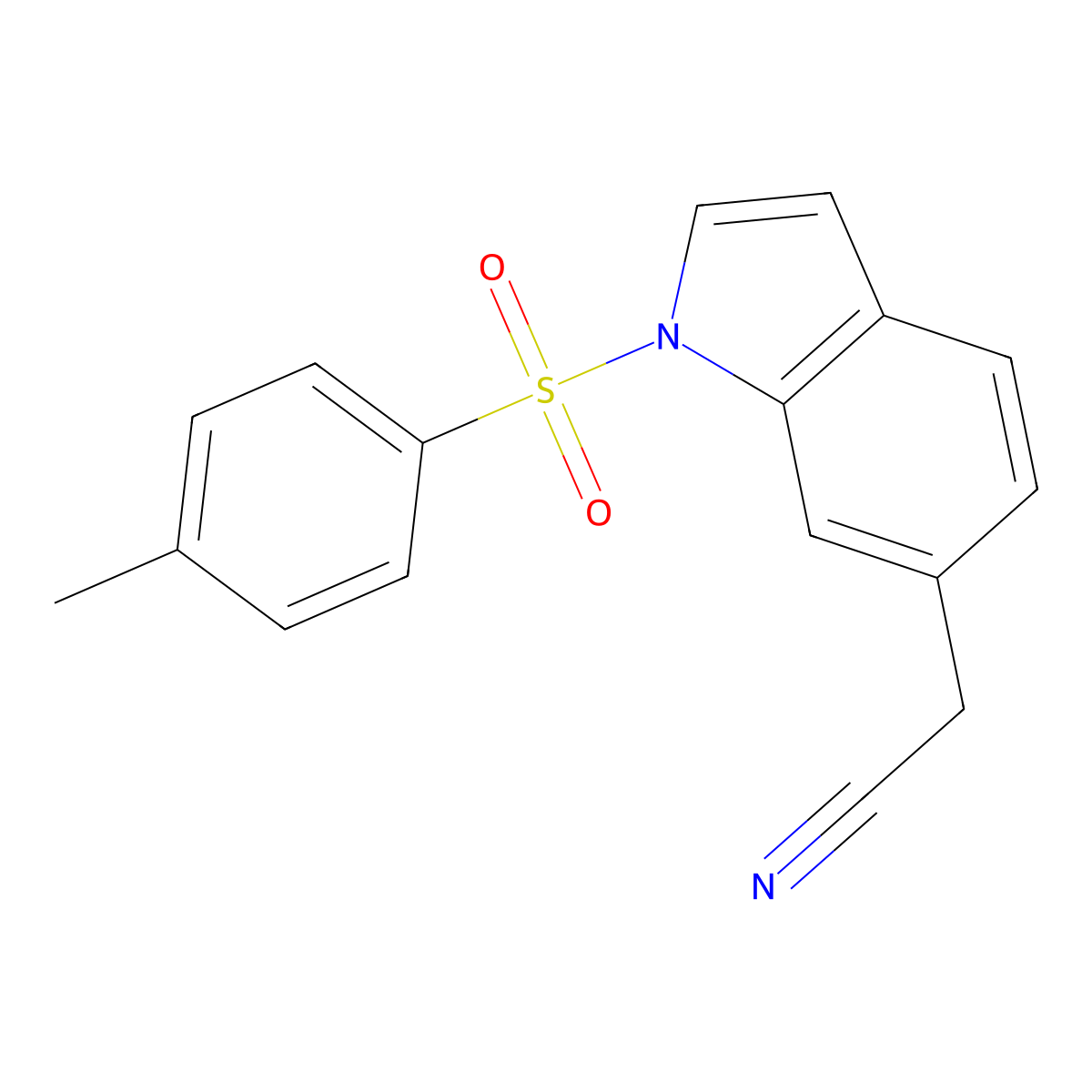 1-(4-Methylphenylsulfonyl)indole-6-acetonitrile molecular structure, CAS 119160-86-0