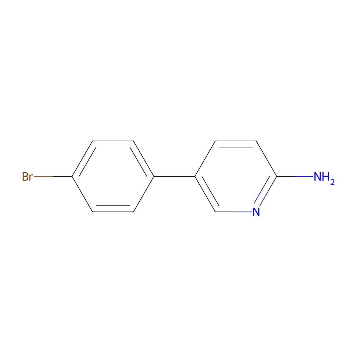 5-(4-Bromophenyl)pyridin-2-amine molecular structure, CAS 1191616-44-0