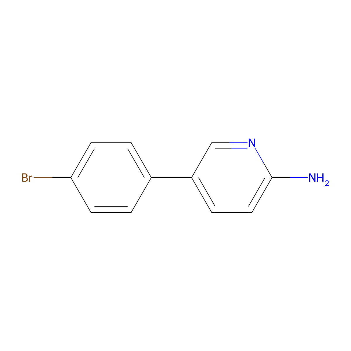 5-(4-Bromophenyl)pyridin-2-amine molecular structure, CAS 1191616-44-0