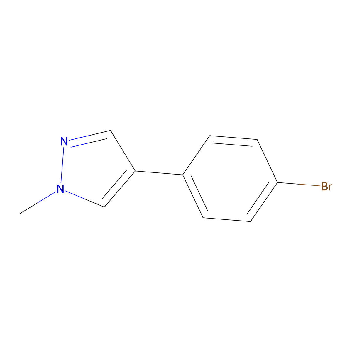 4-(4-Bromophenyl)-1-methyl-1h-pyrazole molecular structure, CAS 1191616-45-1