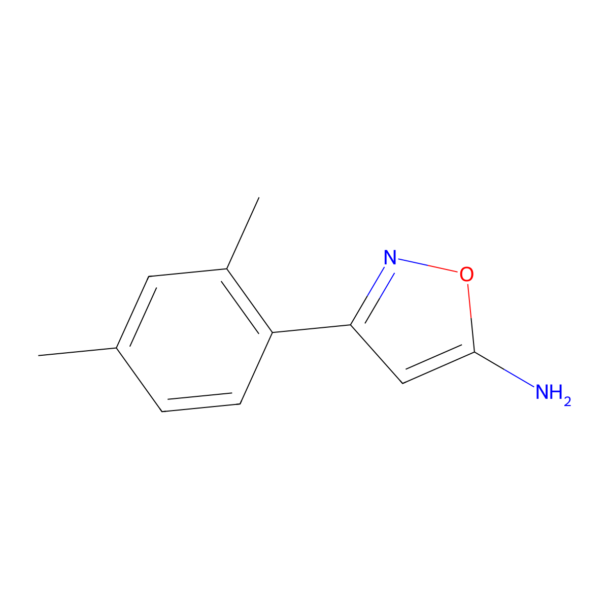 3-(2,4-Dimethylphenyl)-1,2-oxazol-5-amine molecular structure, CAS 119162-45-7