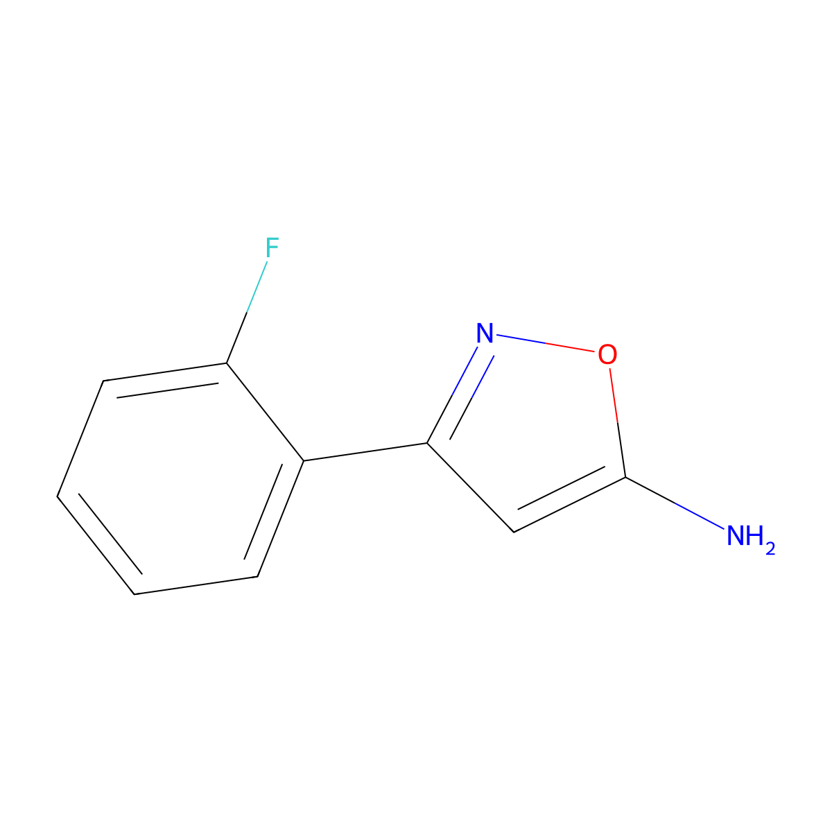 3-(2-Fluorophenyl)-5-isoxazolamine molecular structure, CAS 119162-49-1