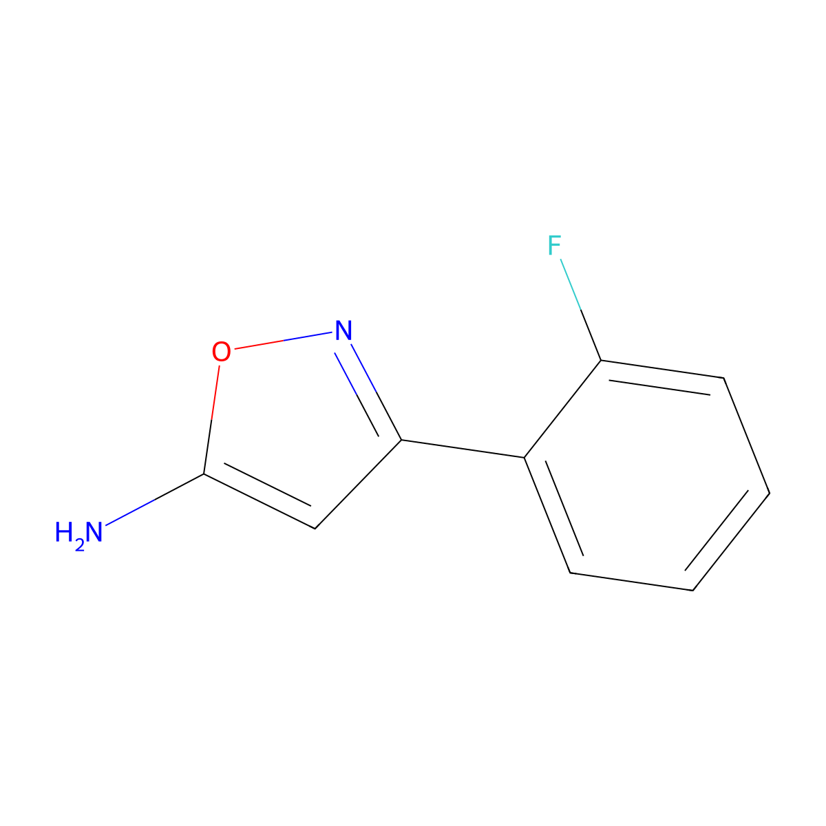 3-(2-Fluorophenyl)-5-isoxazolamine molecular structure, CAS 119162-49-1