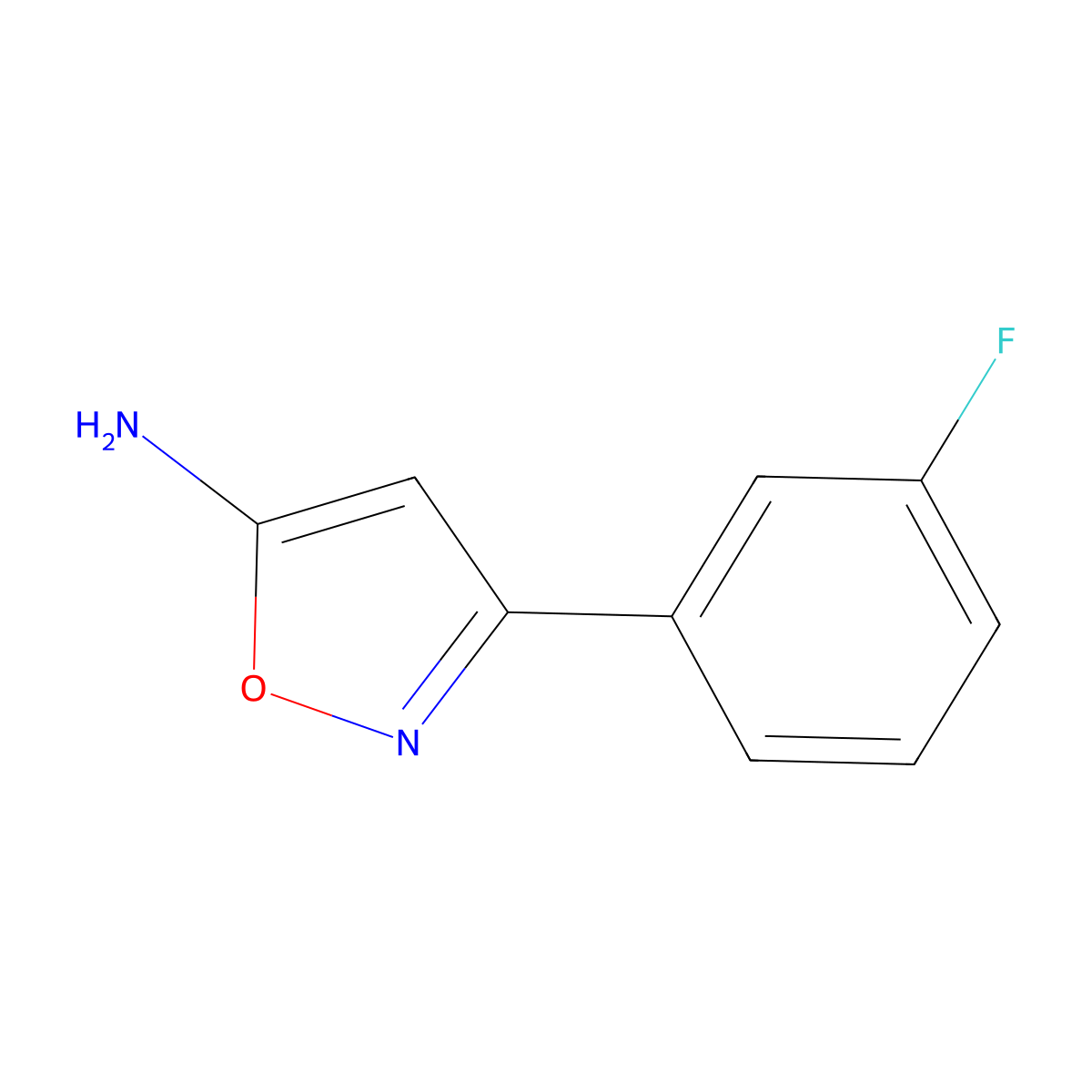 5-Amino-3-(3-fluorophenyl)isoxazole molecular structure, CAS 119162-50-4