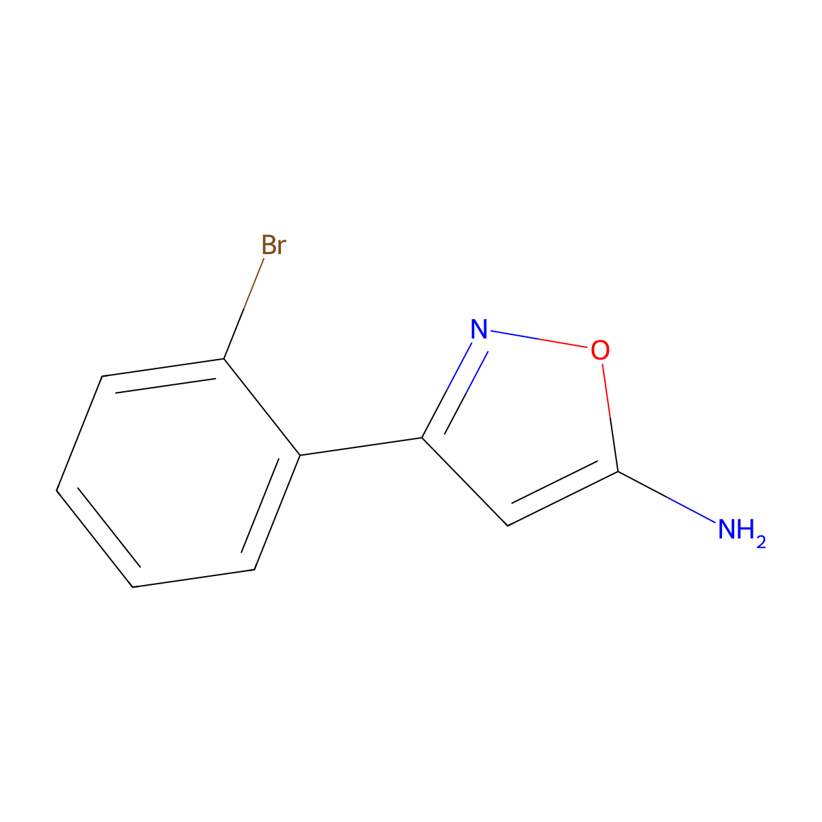 3-(2-Bromophenyl)-1,2-oxazol-5-amine molecular structure, CAS 119162-51-5