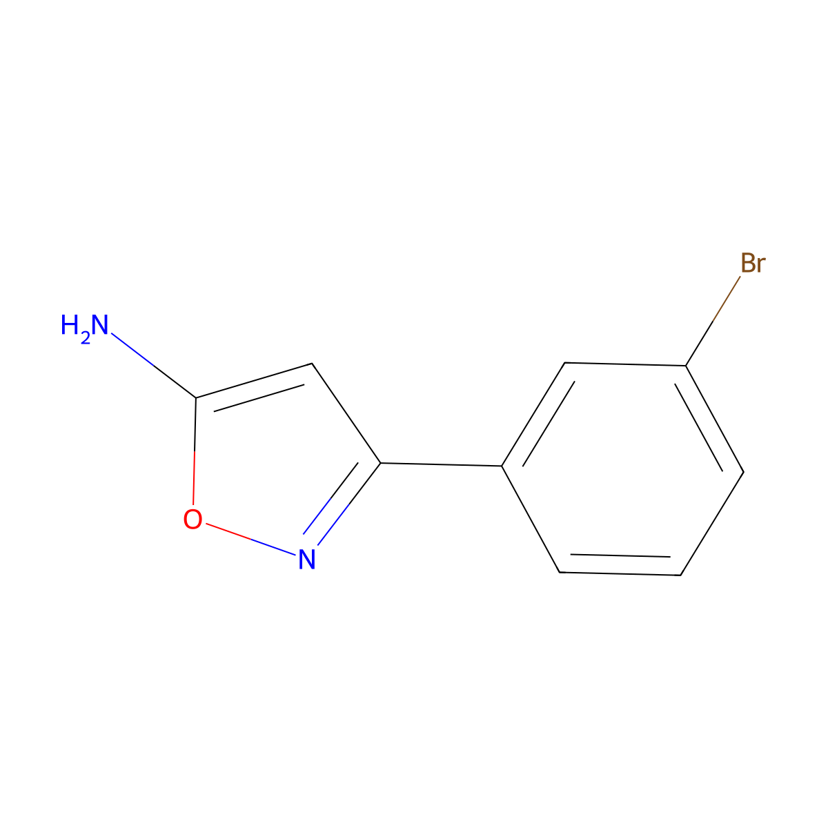 3-(3-Bromophenyl)-1,2-oxazol-5-amine molecular structure, CAS 119162-52-6