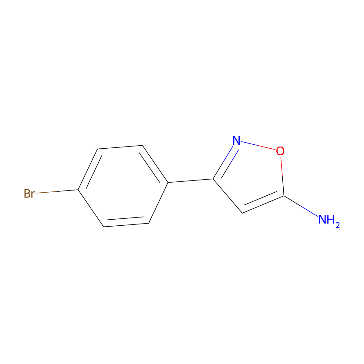 3-(4-Bromophenyl)-1,2-oxazol-5-amine molecular structure, CAS 119162-53-7