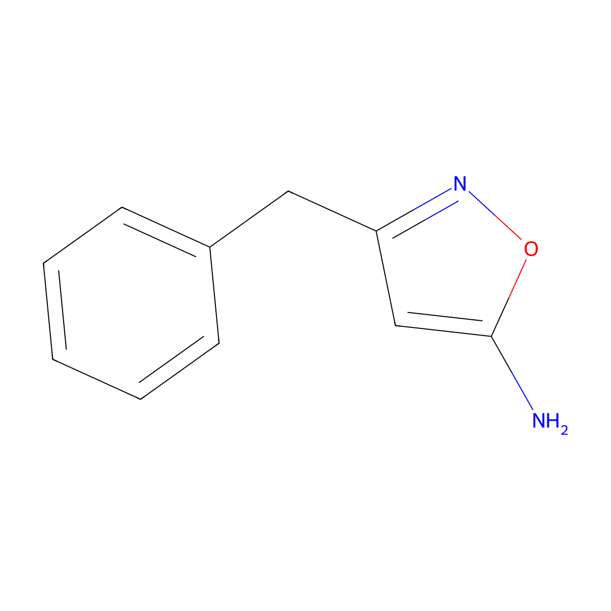 3-Benzyl-1,2-oxazol-5-amine molecular structure, CAS 119162-58-2