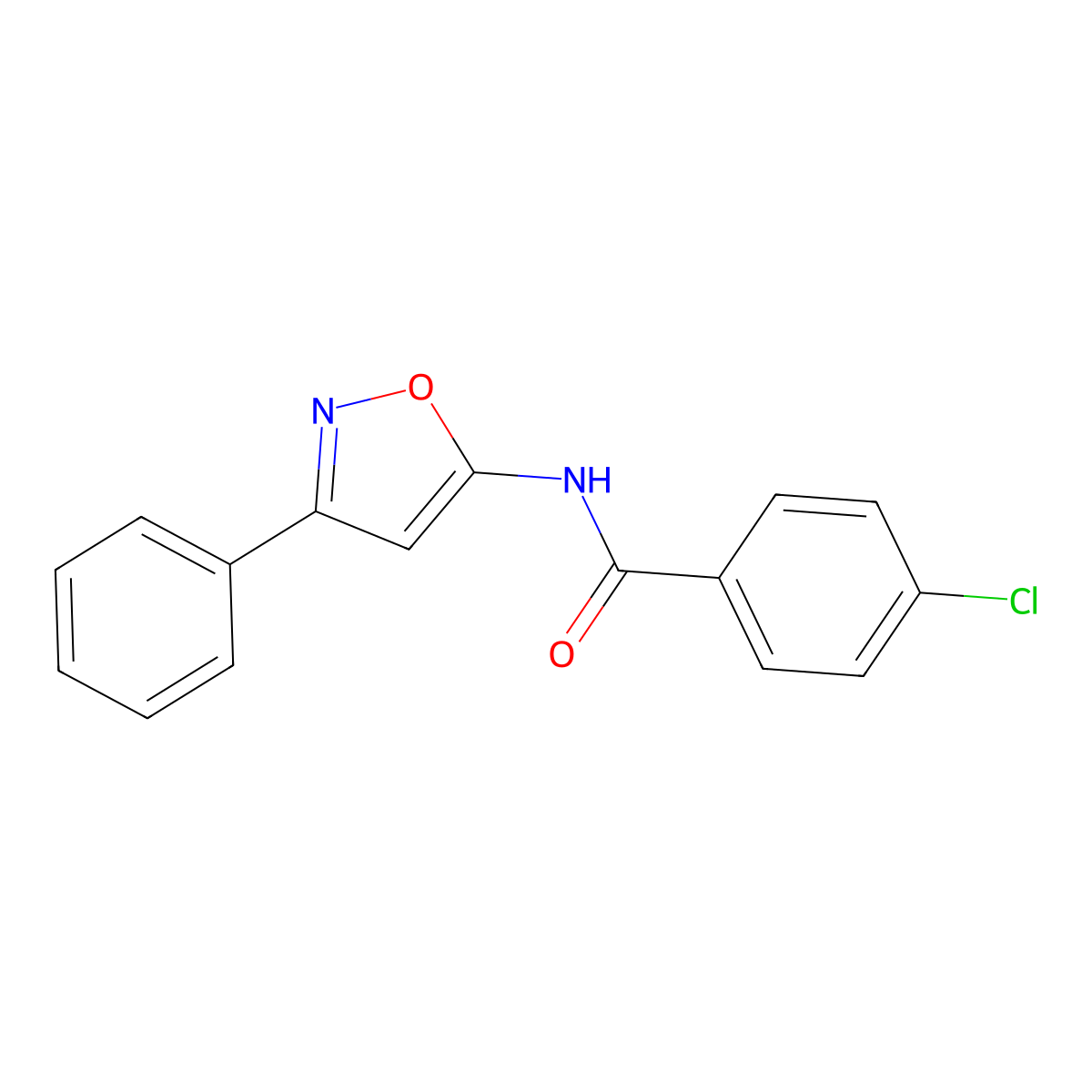 4-chloro-N-(3-phenyl-1,2-oxazol-5-yl)benzamide molecular structure, CAS 119162-71-9