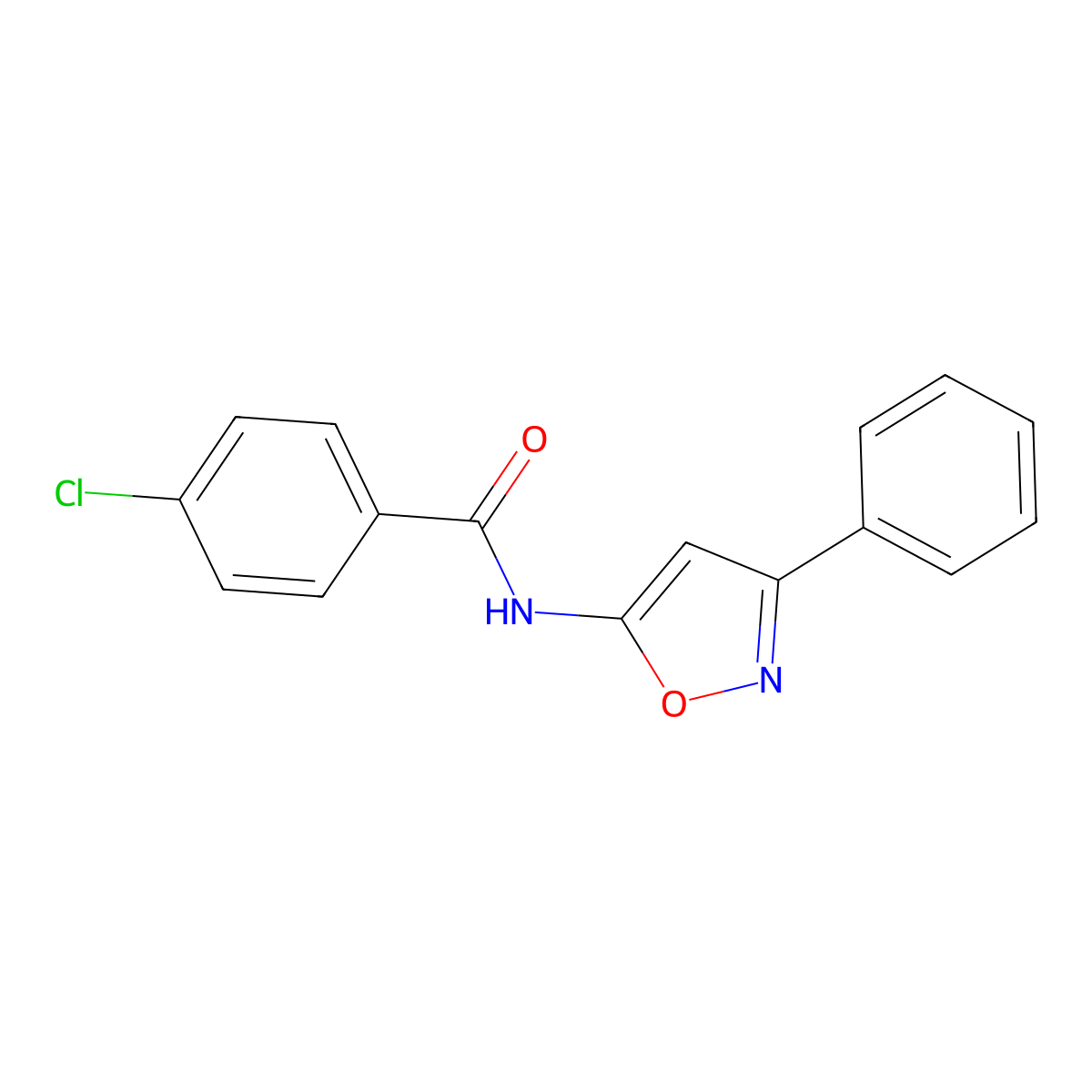 4-chloro-N-(3-phenyl-1,2-oxazol-5-yl)benzamide molecular structure, CAS 119162-71-9