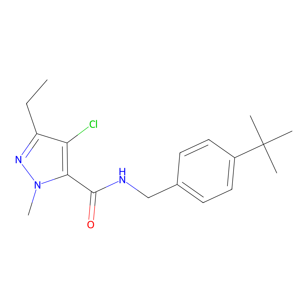 Tebufenpyrad molecular structure, CAS 119168-77-3