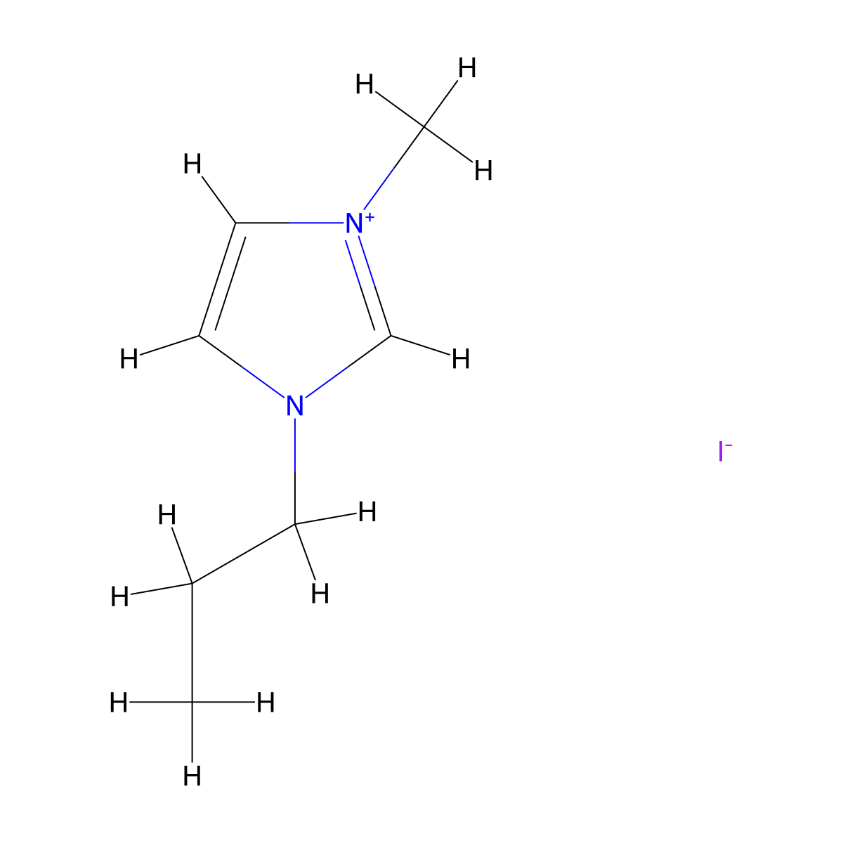 1-Methyl-3-propylimidazolium Iodide molecular structure, CAS 119171-18-5