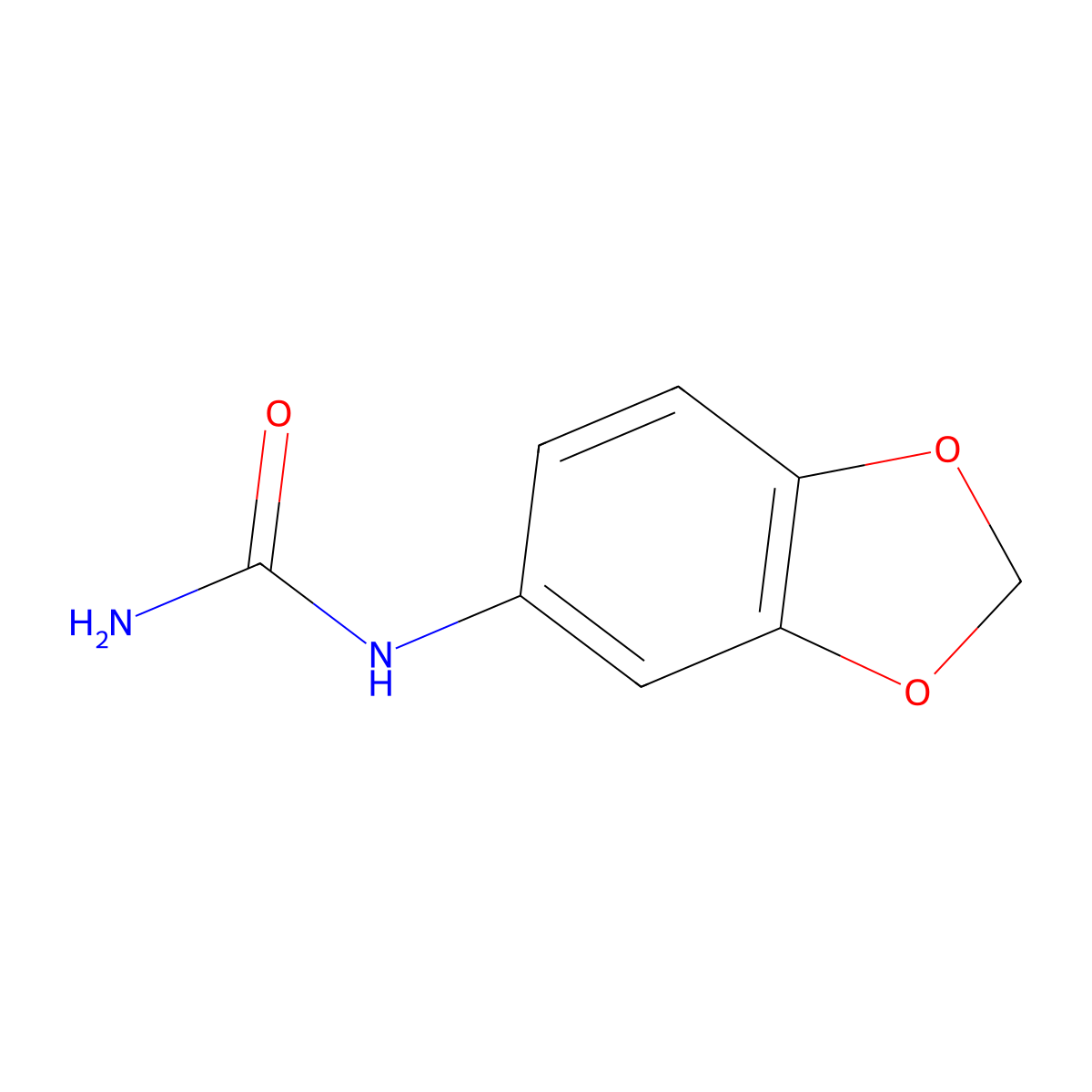 N-1,3-benzodioxol-5-ylurea molecular structure, CAS 119179-46-3