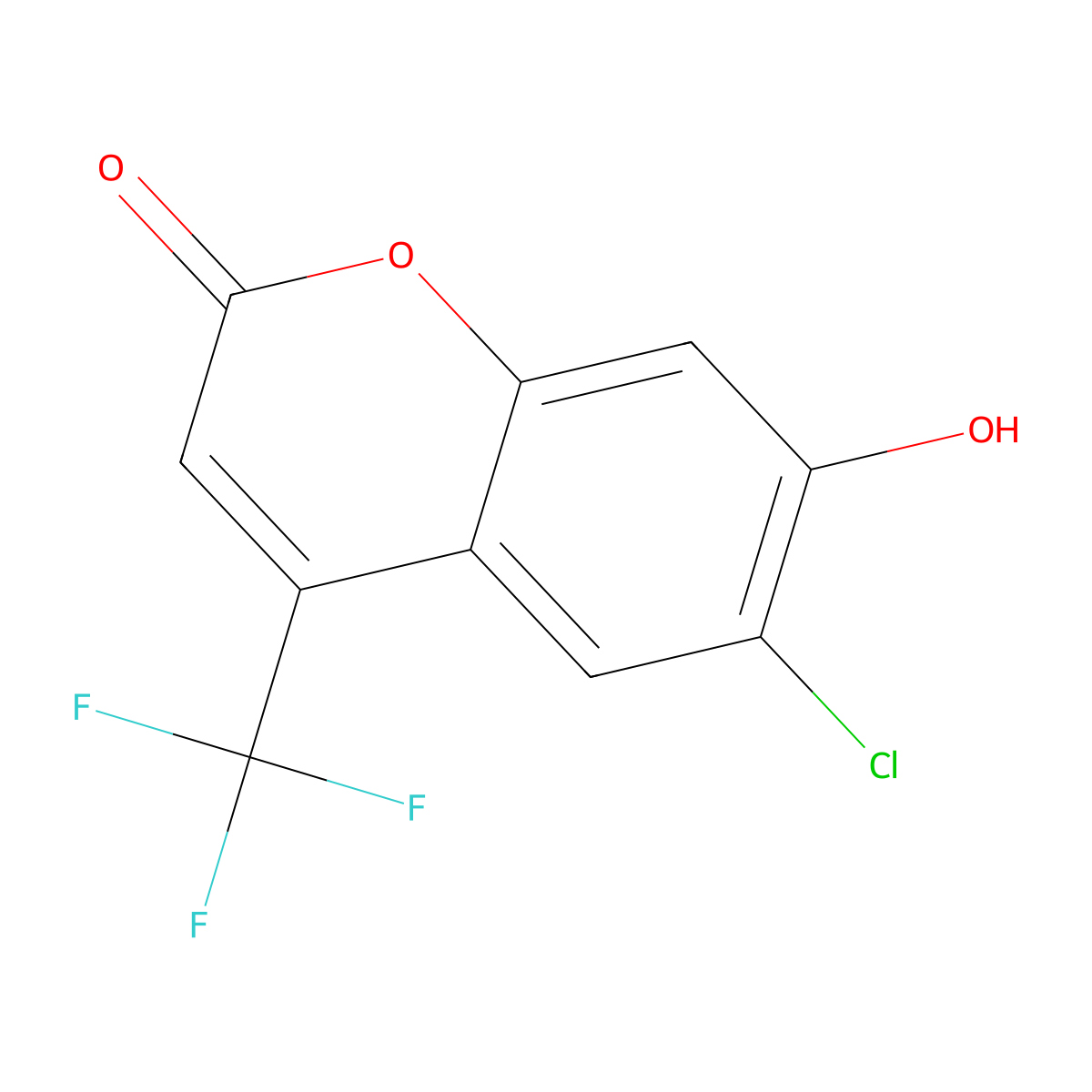 6-Chloro-7-hydroxy-4-(trifluoromethyl)-2H-1-benzopyran-2-one molecular structure, CAS 119179-66-7