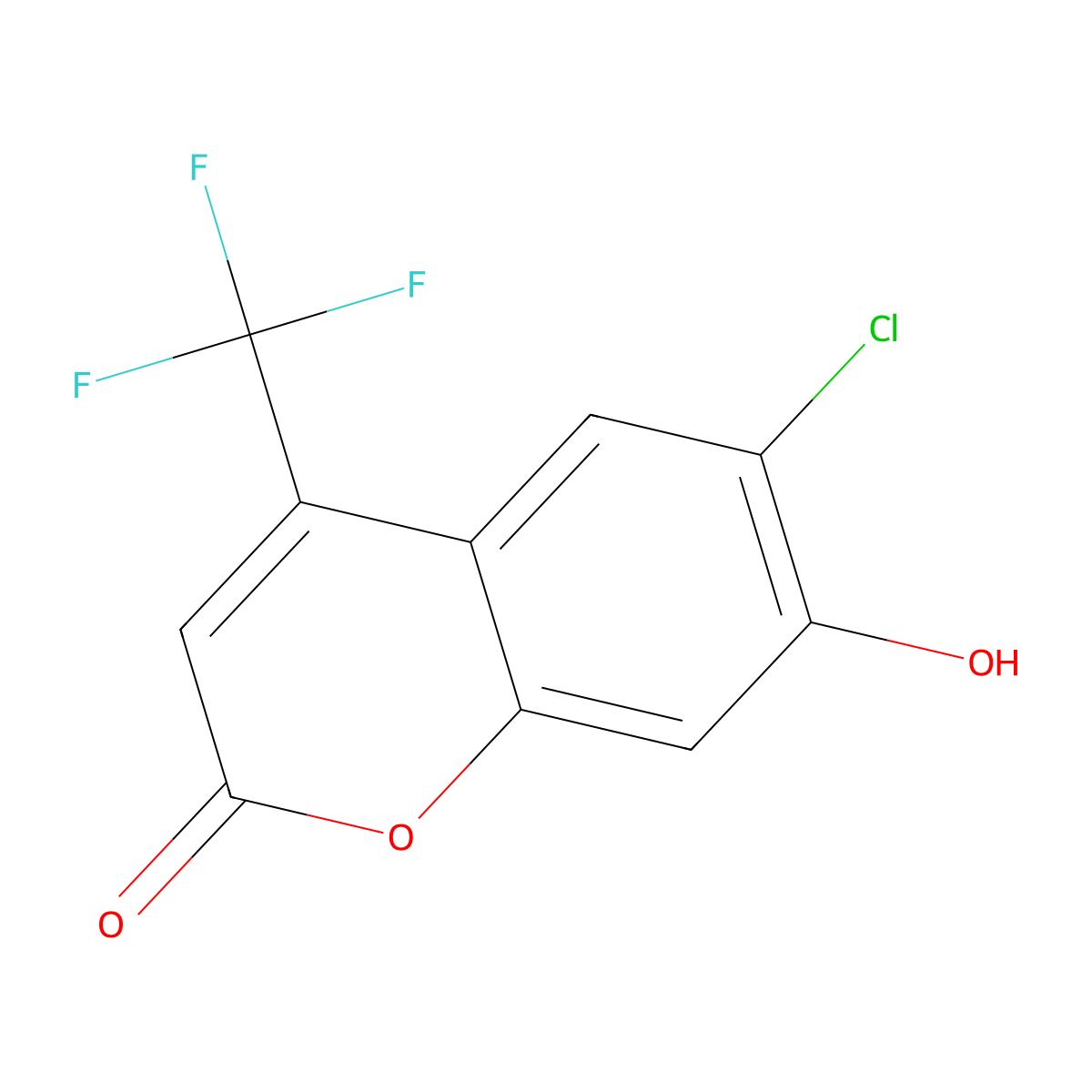 6-Chloro-7-hydroxy-4-(trifluoromethyl)-2H-1-benzopyran-2-one molecular structure, CAS 119179-66-7