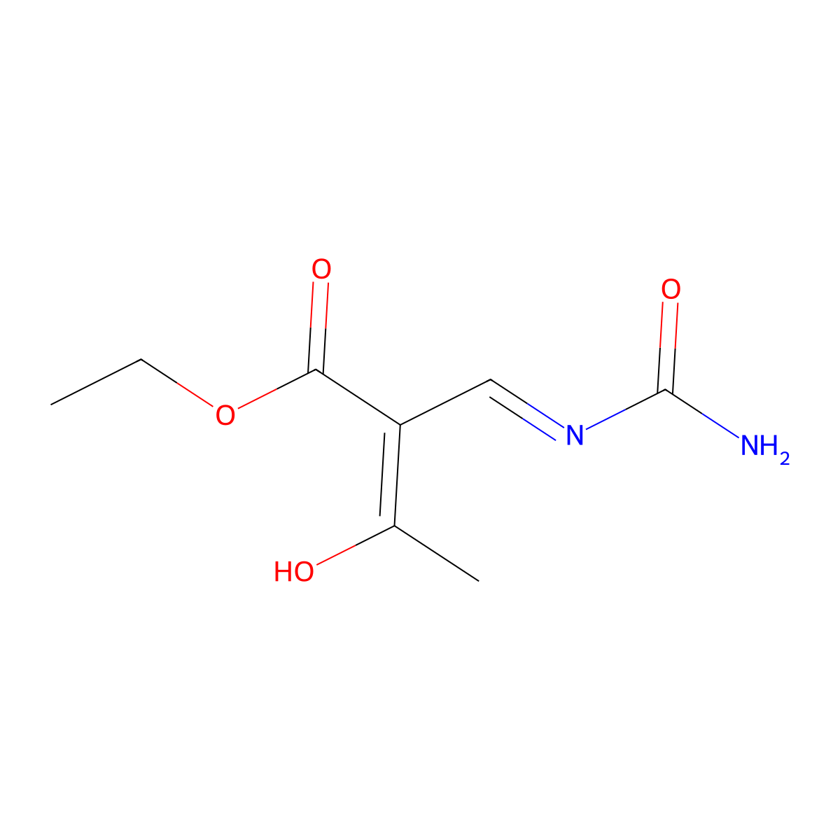 Ethyl 2-[(carbamoylamino)methylidene]-3-oxobutanoate molecular structure, CAS 119180-26-6