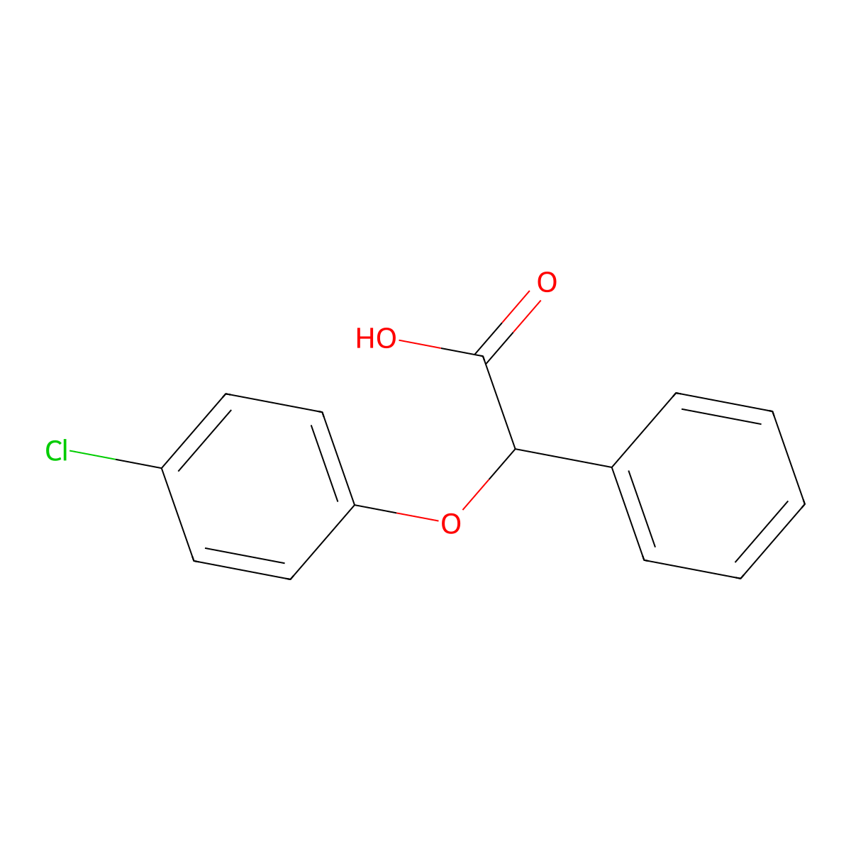 (2R)-2-(4-chlorophenoxy)-2-phenylacetic acid molecular structure, CAS 119181-28-1