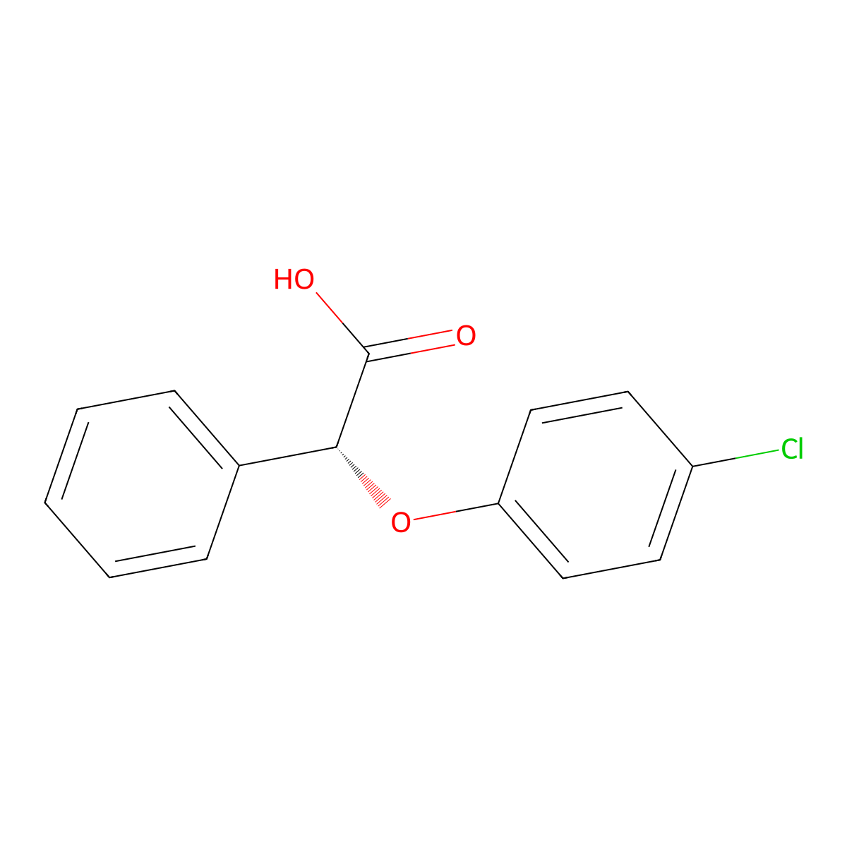 (2R)-2-(4-chlorophenoxy)-2-phenylacetic acid molecular structure, CAS 119181-28-1