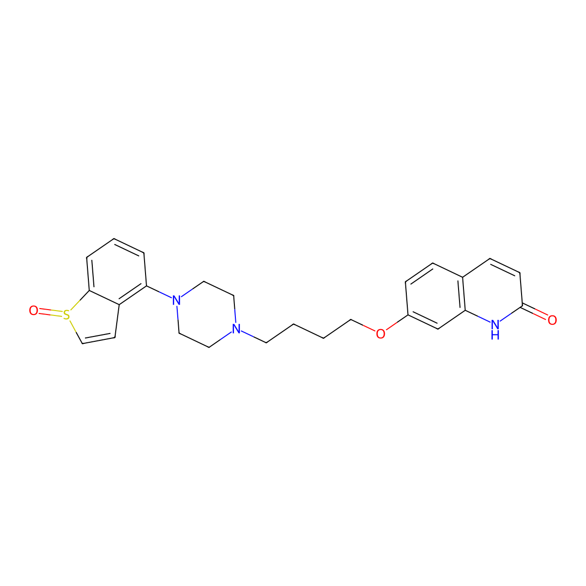 2(1H)-Quinolinone, 7-(4-(4-(1-oxidobenzo(b)thien-4-yl)-1-piperazinyl)butoxy)- molecular structure, CAS 1191900-51-2