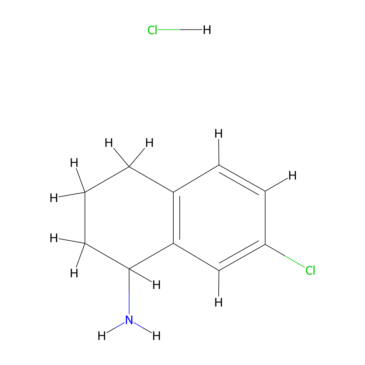 7-Chloro-1,2,3,4-tetrahydronaphthalen-1-amine hydrochloride molecular structure, CAS 1191908-39-0