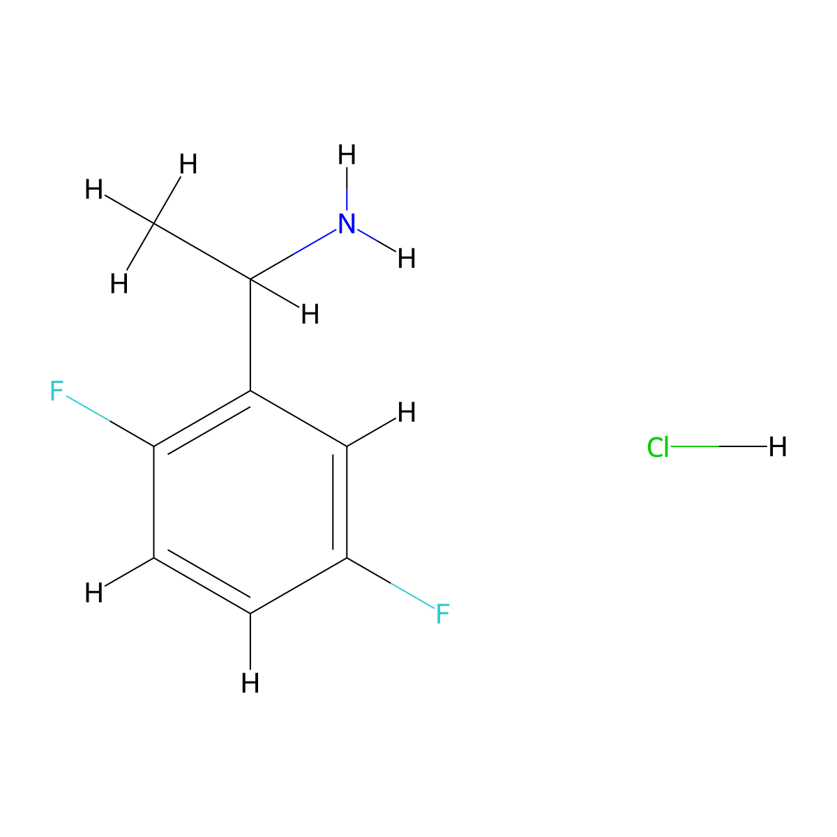 1-(2,5-Difluorophenyl)ethan-1-amine hydrochloride molecular structure, CAS 1191908-45-8