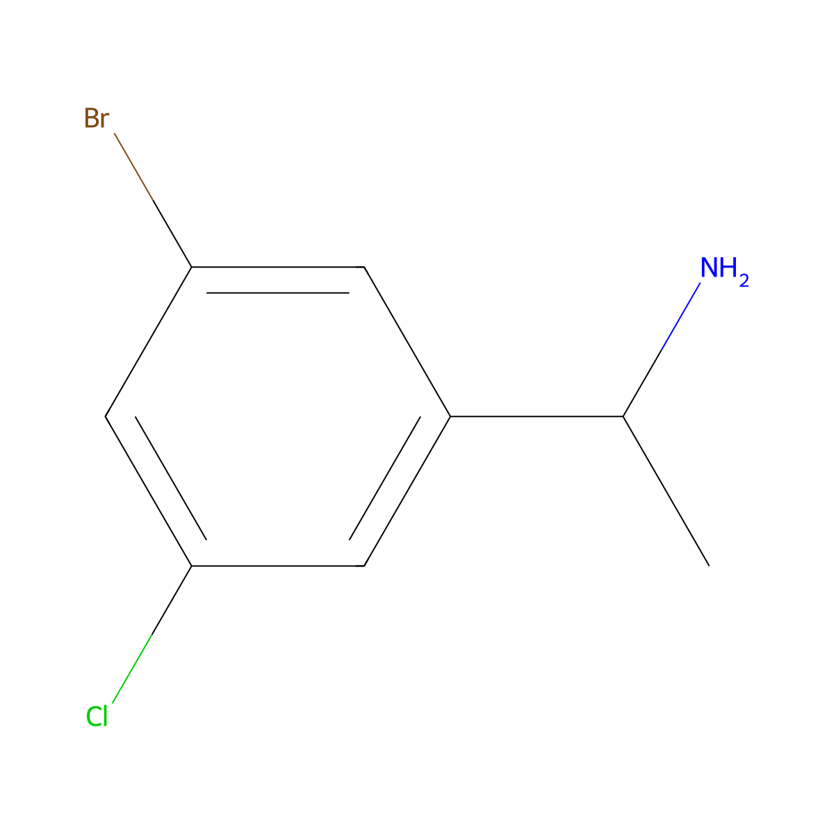 1-(3-Bromo-5-chlorophenyl)ethan-1-amine molecular structure, CAS 1191908-61-8