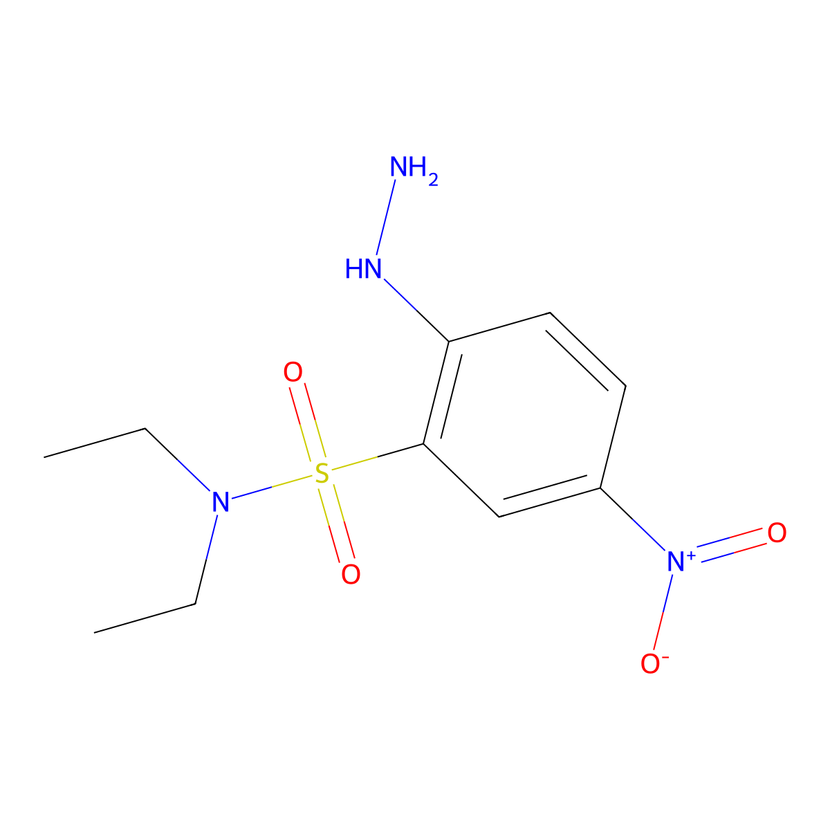 N,N-diethyl-2-hydrazinyl-5-nitrobenzene-1-sulfonamide molecular structure, CAS 119191-82-1