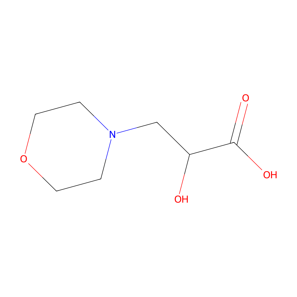 2-Hydroxy-3-(morpholin-4-yl)propanoic acid molecular structure, CAS 1191912-32-9