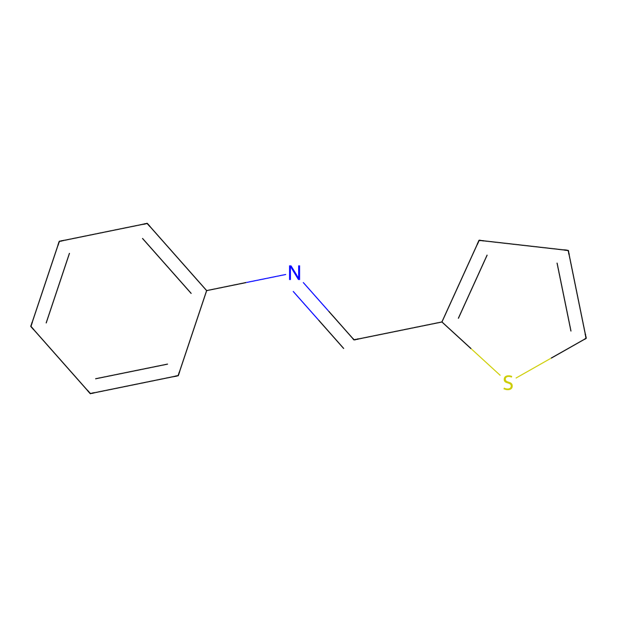 N-[(E)-2-thienylmethylidene]aniline molecular structure, CAS 1191913-61-7