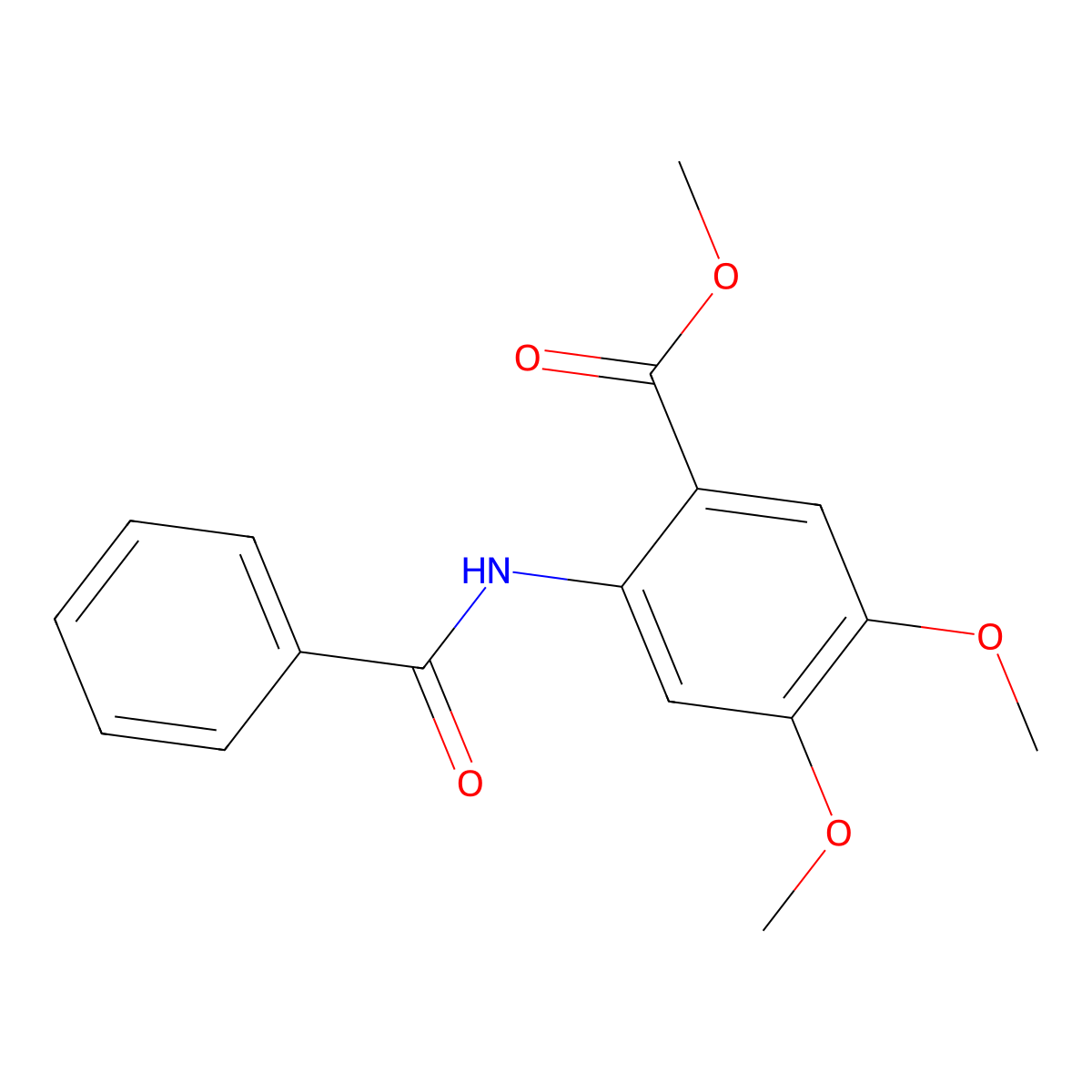 Methyl 2-benzamido-4,5-dimethoxybenzoate molecular structure, CAS 119192-91-5
