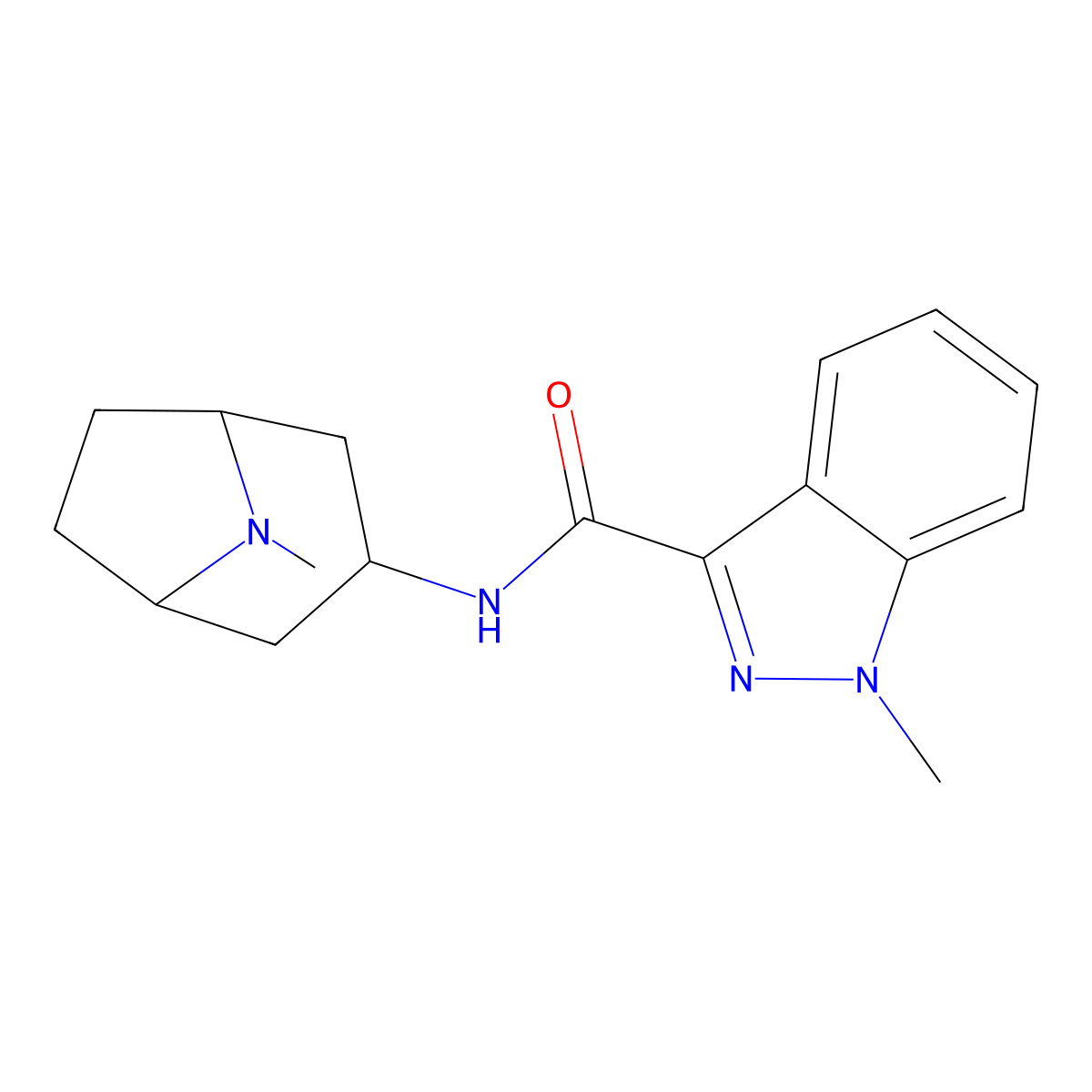 1-Methyl-N-(8-methyl-8-azabicyclo(3.2.1)oct-3-yl)-1H-indazole-3-carboxamide molecular structure, CAS 119193-37-2