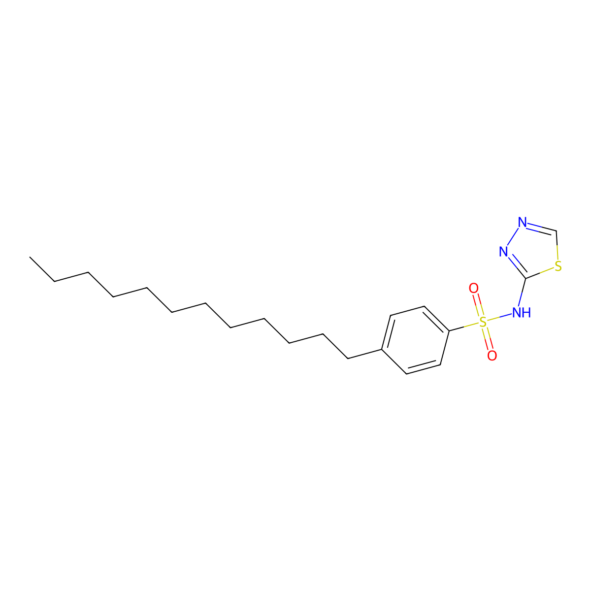 4-dodecyl-N-(1,3,4-thiadiazol-2-yl)benzenesulfonamide molecular structure, CAS 1191951-57-1