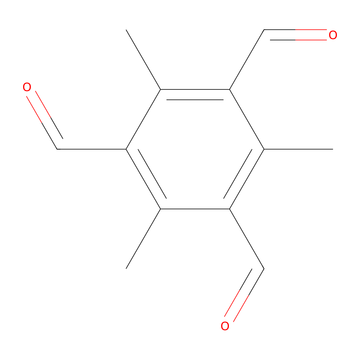 1,3,5-Benzenetricarboxaldehyde, 2,4,6-trimethyl- molecular structure, CAS 119198-88-8