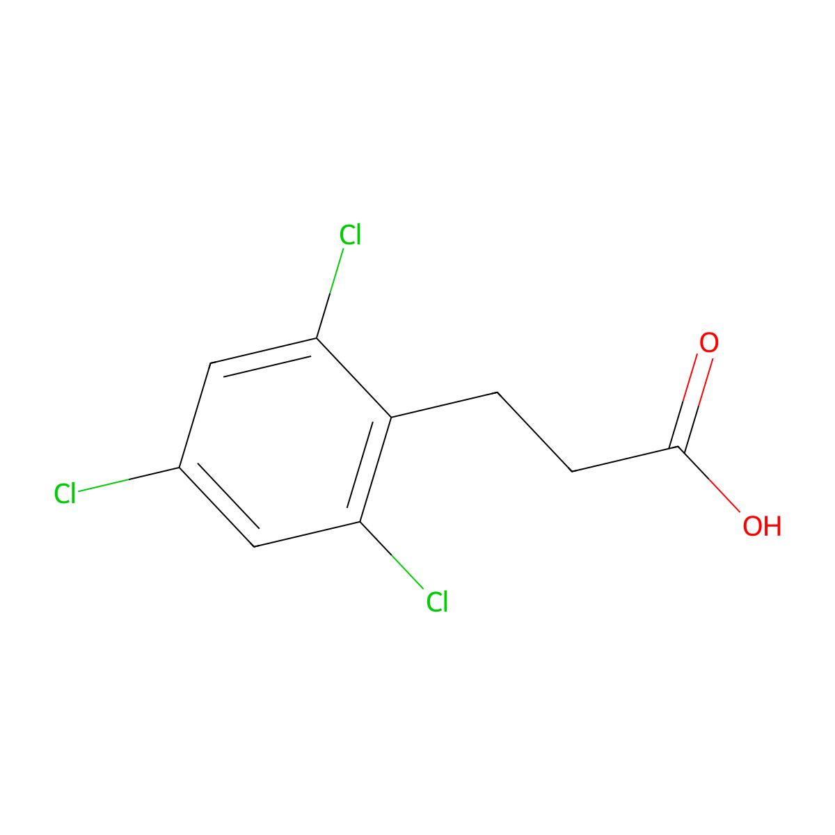 3-(2,4,6-Trichlorophenyl)propanoic acid molecular structure, CAS 1191993-10-8