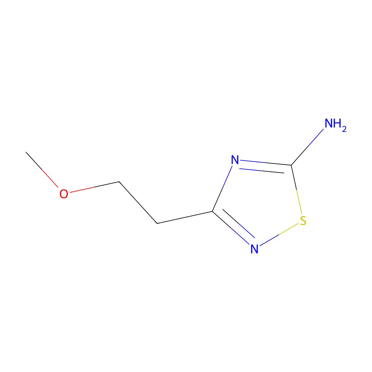 3-(2-Methoxyethyl)-1,2,4-thiadiazol-5-amine molecular structure, CAS 1191998-54-5