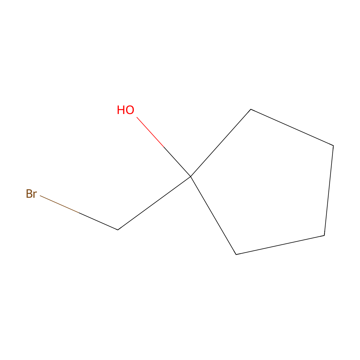 1-(Bromomethyl)cyclopentan-1-ol molecular structure, CAS 1191999-25-3