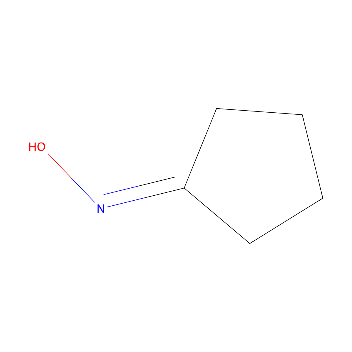 Cyclopentanone, oxime molecular structure, CAS 1192-28-5