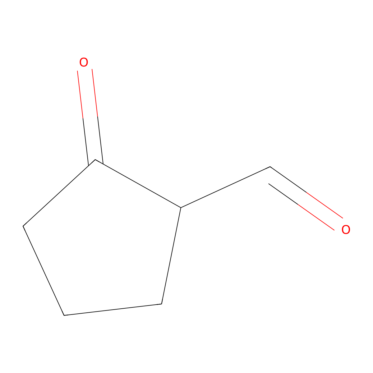 Cyclopentanecarboxaldehyde, 2-oxo- molecular structure, CAS 1192-54-7
