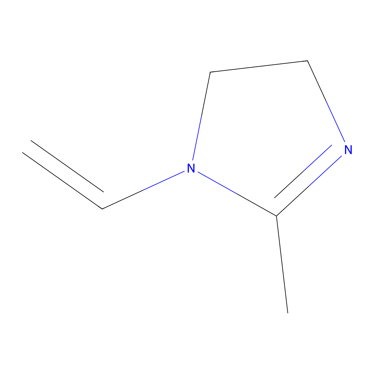 4,5-Dihydro-2-methyl-1-vinyl-1H-imidazole molecular structure, CAS 1192-59-2