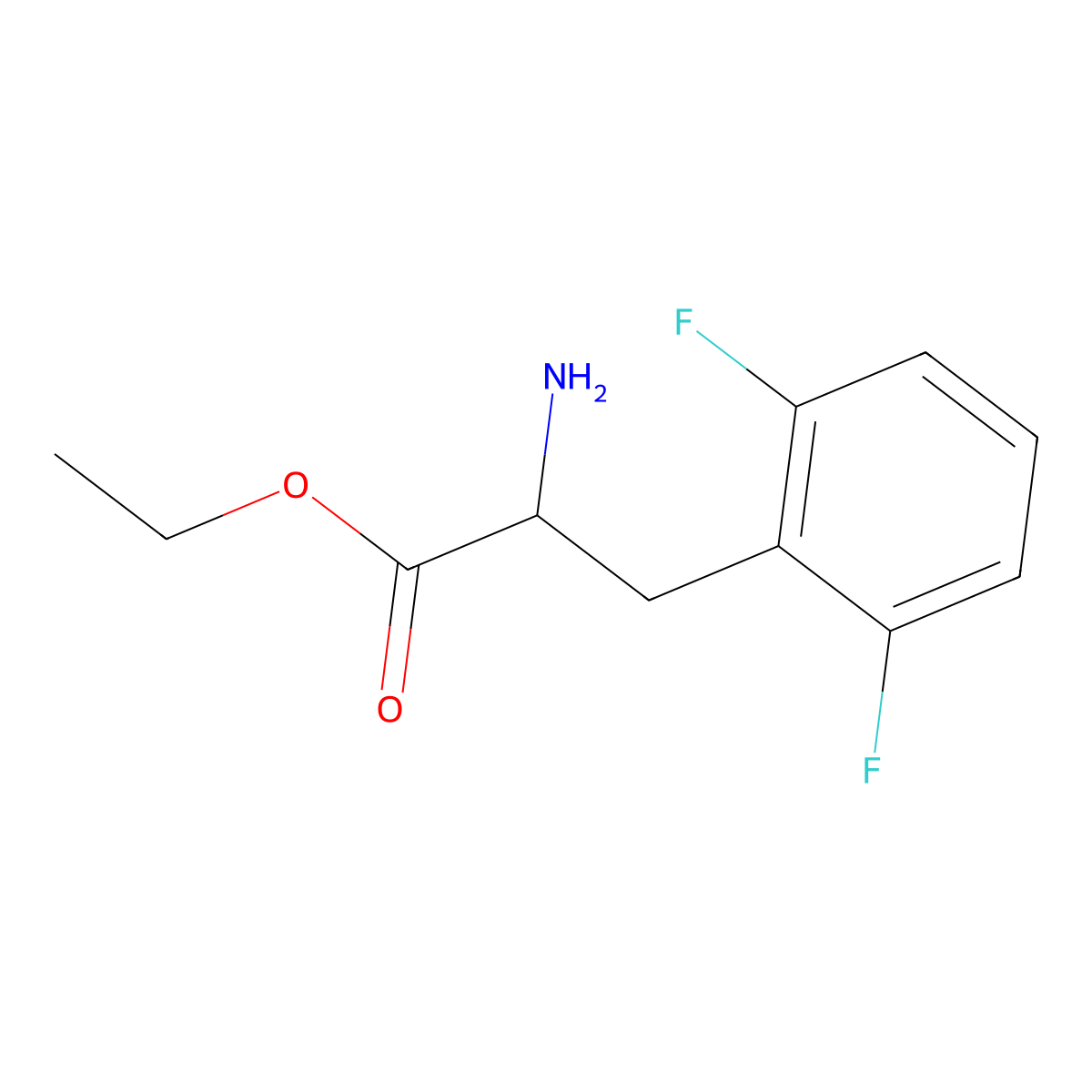 Ethyl 2-amino-3-(2,6-difluorophenyl)propanoate molecular structure, CAS 1192001-75-4