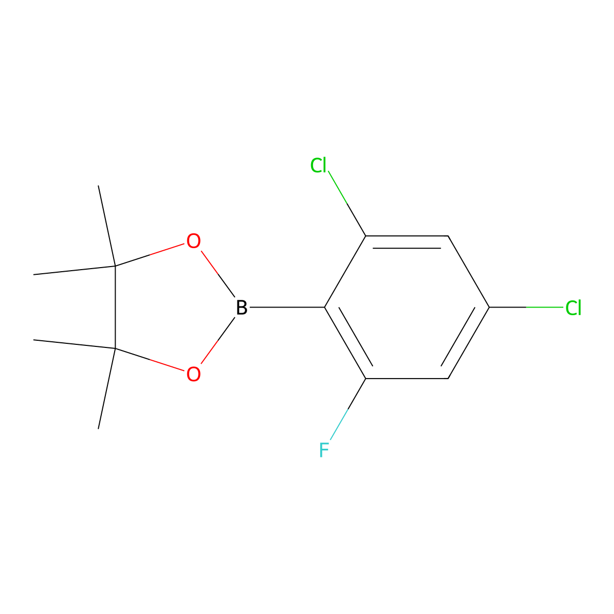 2-(2,4-Dichloro-6-fluorophenyl)-4,4,5,5-tetramethyl-1,3,2-dioxaborolane molecular structure, CAS 1192002-89-3