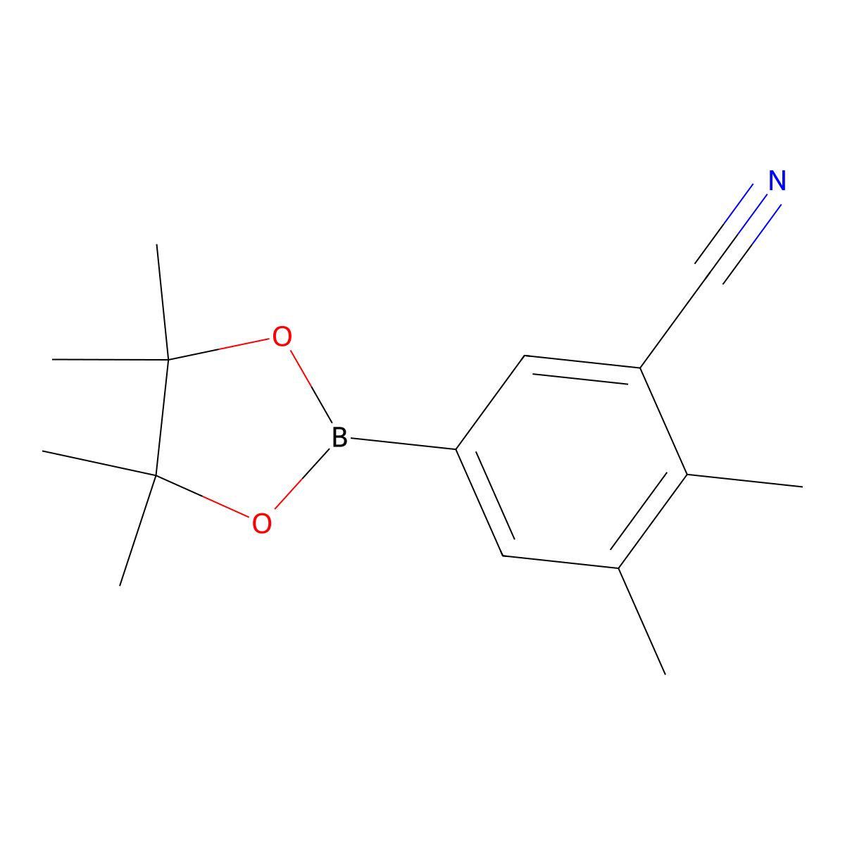 2,3-Dimethyl-5-(4,4,5,5-tetramethyl-1,3,2-dioxaborolan-2-yl)benzonitrile molecular structure, CAS 1192003-28-3
