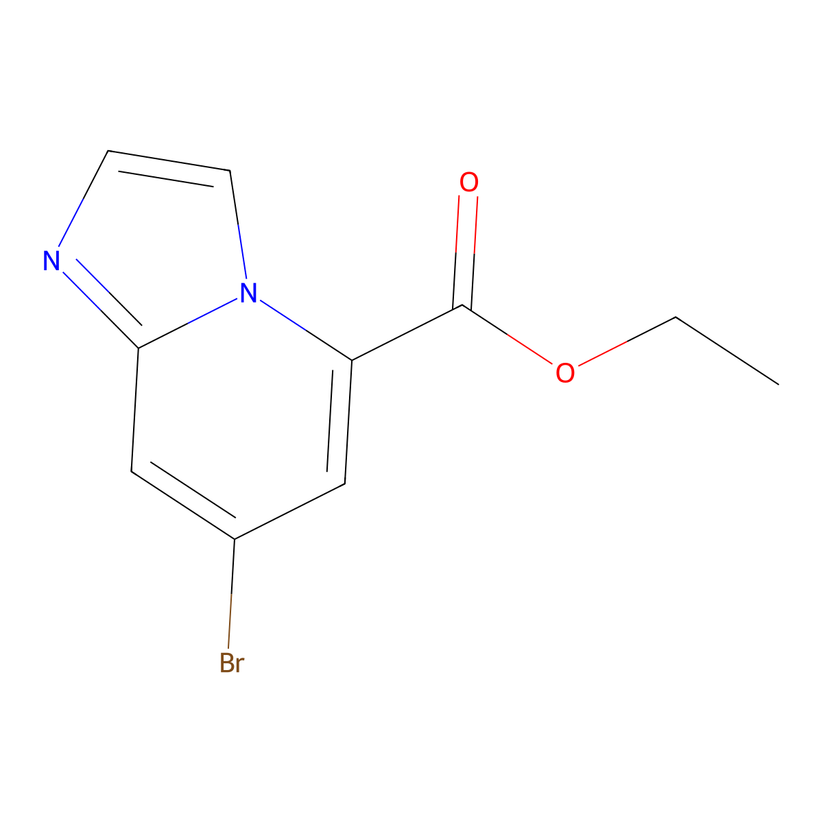 Ethyl 7-bromoimidazo[1,2-a]pyridine-5-carboxylate molecular structure, CAS 1192015-16-9