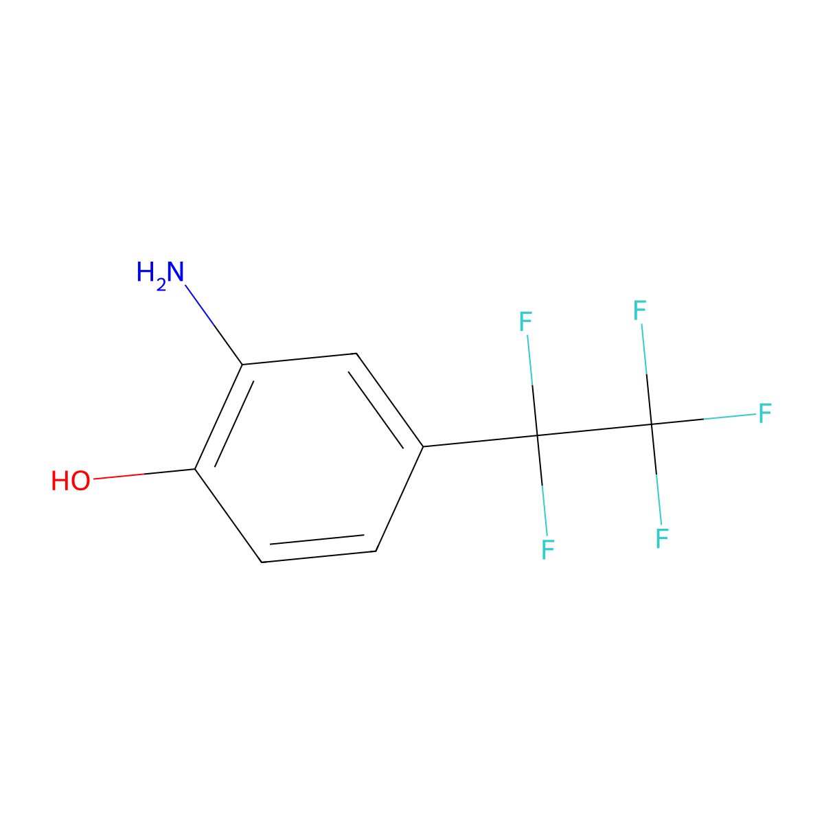 2-Amino-4-(pentafluoroethyl)phenol molecular structure, CAS 1192021-20-7