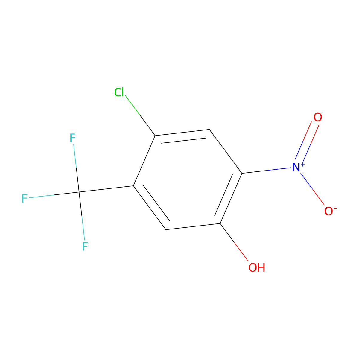 4-Chloro-2-nitro-5-(trifluoromethyl)phenol molecular structure, CAS 1192021-48-9